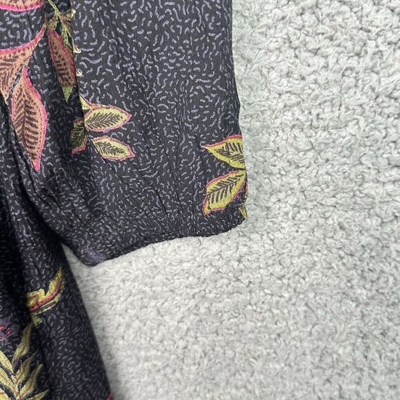 Fat‎ Face Bennie Floral Midi Dress Sz 10 Short Black Red Floral Smocked Boho - Picture 7 of 12